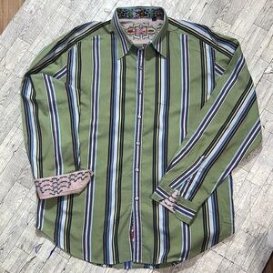 Robert Graham Mens 2xl Button Up Long Sleeve Shirt Multi Color 100% Cott…